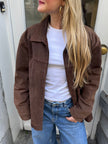 Oversized Brown Suede Vintage Bomber Jacket