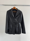 Fitted Black Leather Vintage Jacket