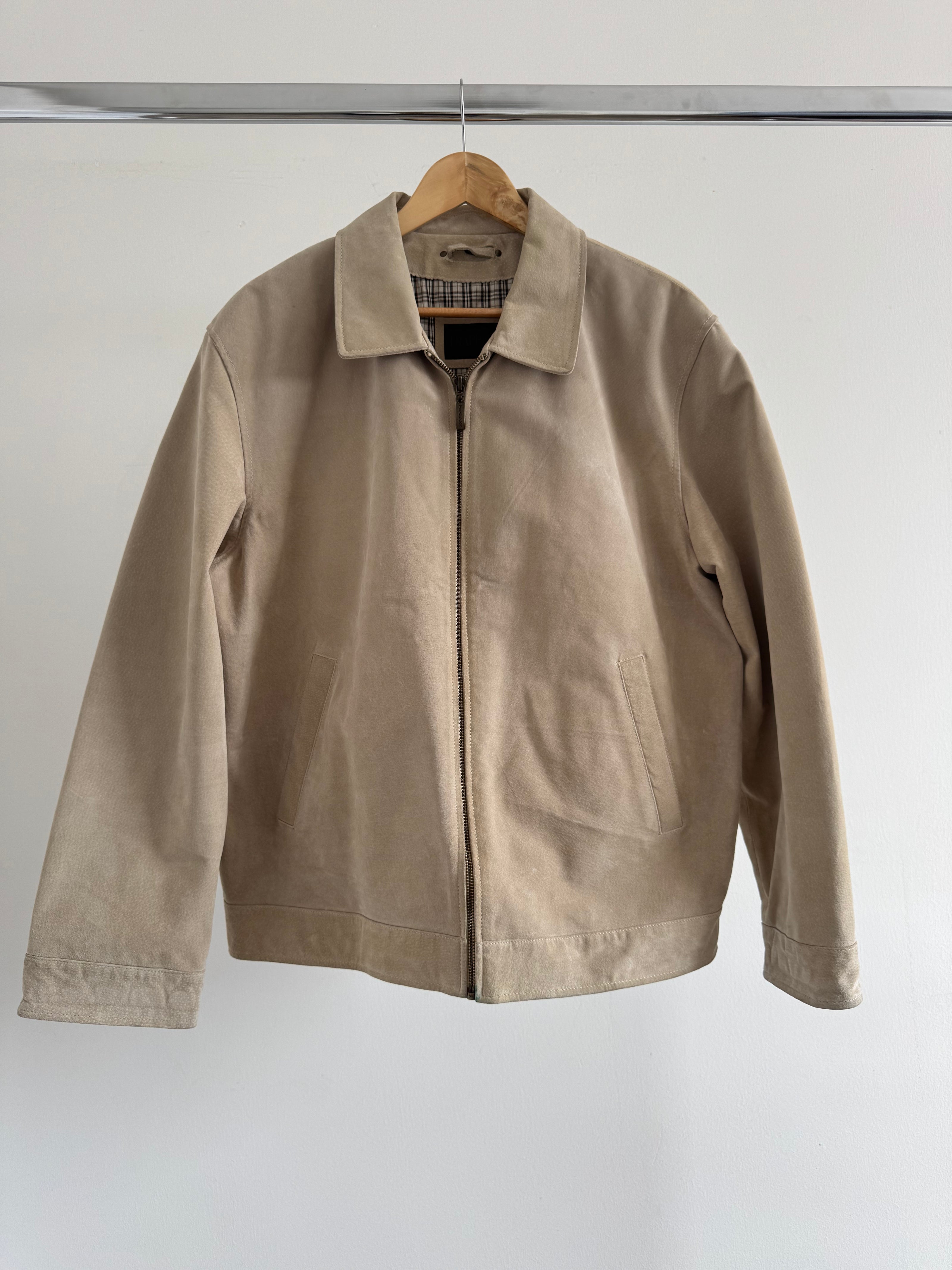 Light Beige Oversized Vintage Suede Jacket