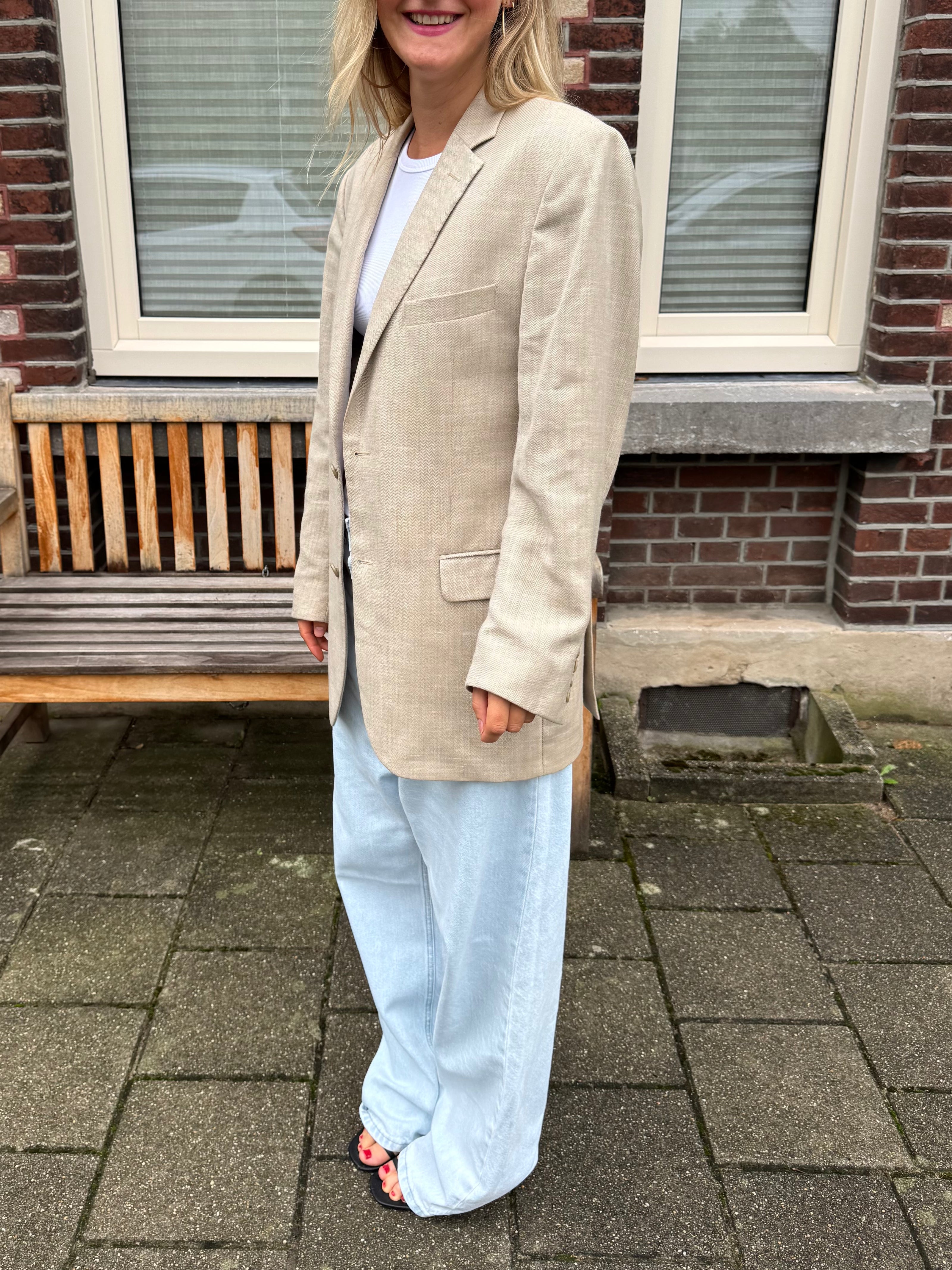 Light Beige Slightly Oversized Vintage Blazer