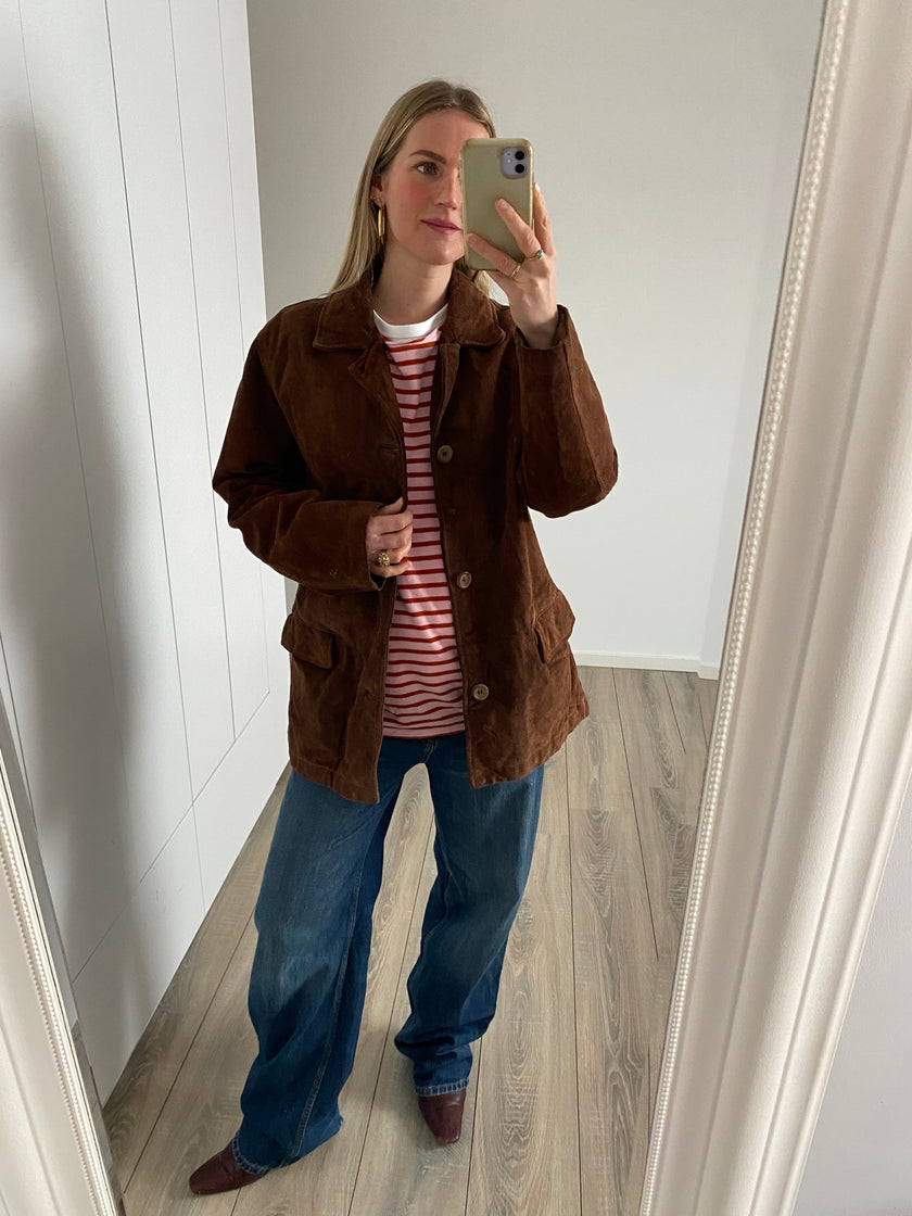Vintage Brown / Camel Oversized Suede Jacket