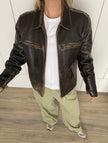 Distressed / Crackled Leather Vintage Jacket