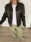 Distressed / Crackled Leather Vintage Jacket