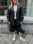 90s Black Leather Vintage Bomber Jacket