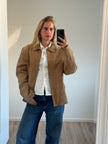 Beige Suede Oversized Vintage Jacket