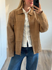 Beige Suede Oversized Vintage Jacket