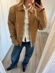 Beige Suede Oversized Vintage Jacket
