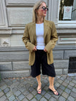 Khaki Beige Checked Vintage Blazer