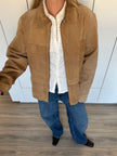 Beige Suede Oversized Vintage Jacket