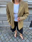 Khaki Beige Checked Vintage Blazer