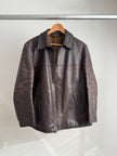 Oversized Brown Leather Vintage Jacket