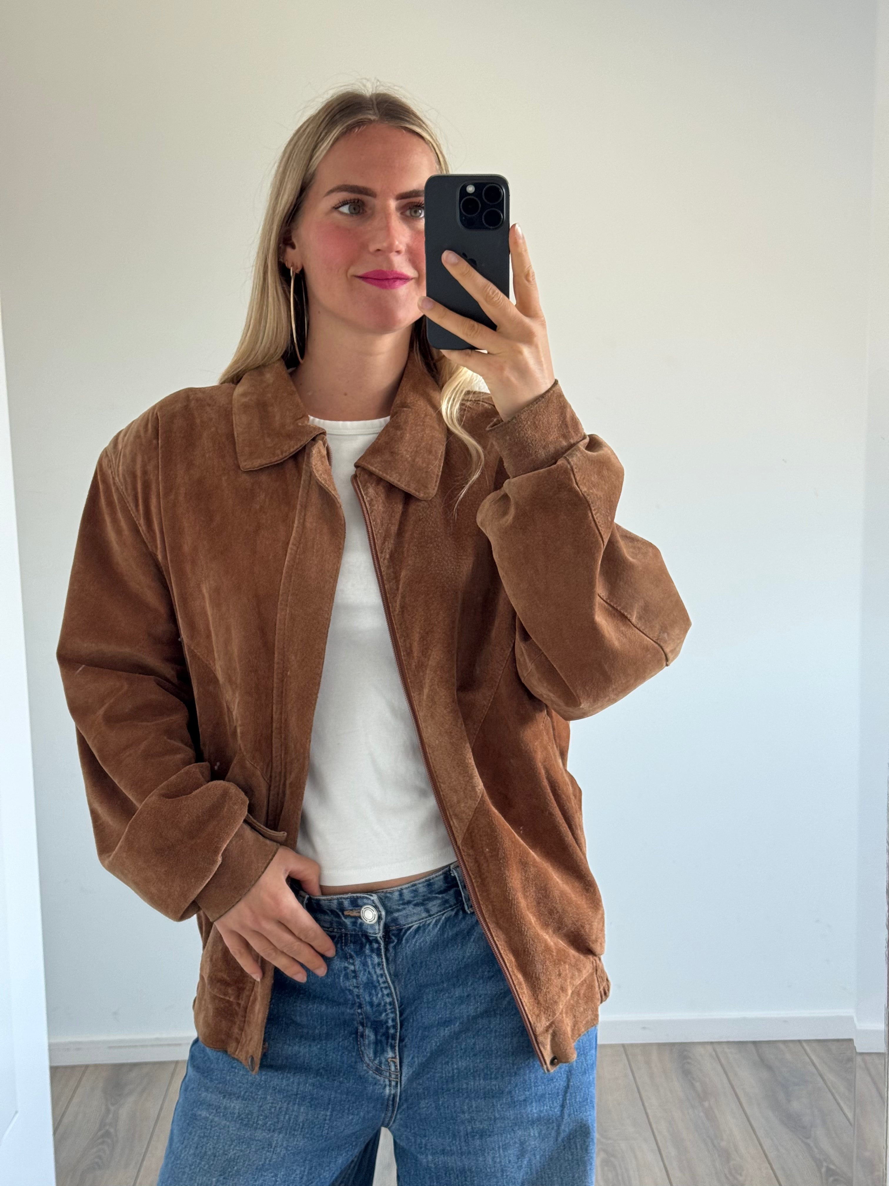 Camel Brown Vintage Bomber Jacket