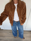Camel Brown Vintage Bomber Jacket