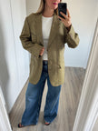 Khaki Beige Checked Vintage Blazer