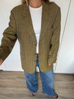 Khaki Beige Checked Vintage Blazer