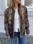Trending Brown Faded Oversized Leather Jacket