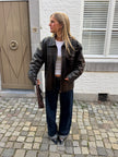 Brown Distressed Leather Jacket