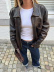 Brown Distressed Leather Jacket