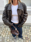 Brown Distressed Leather Jacket
