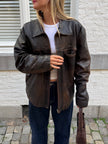Brown Distressed Leather Jacket