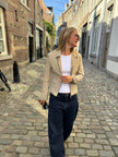 Light Beige Short Suede Vintage Jacket