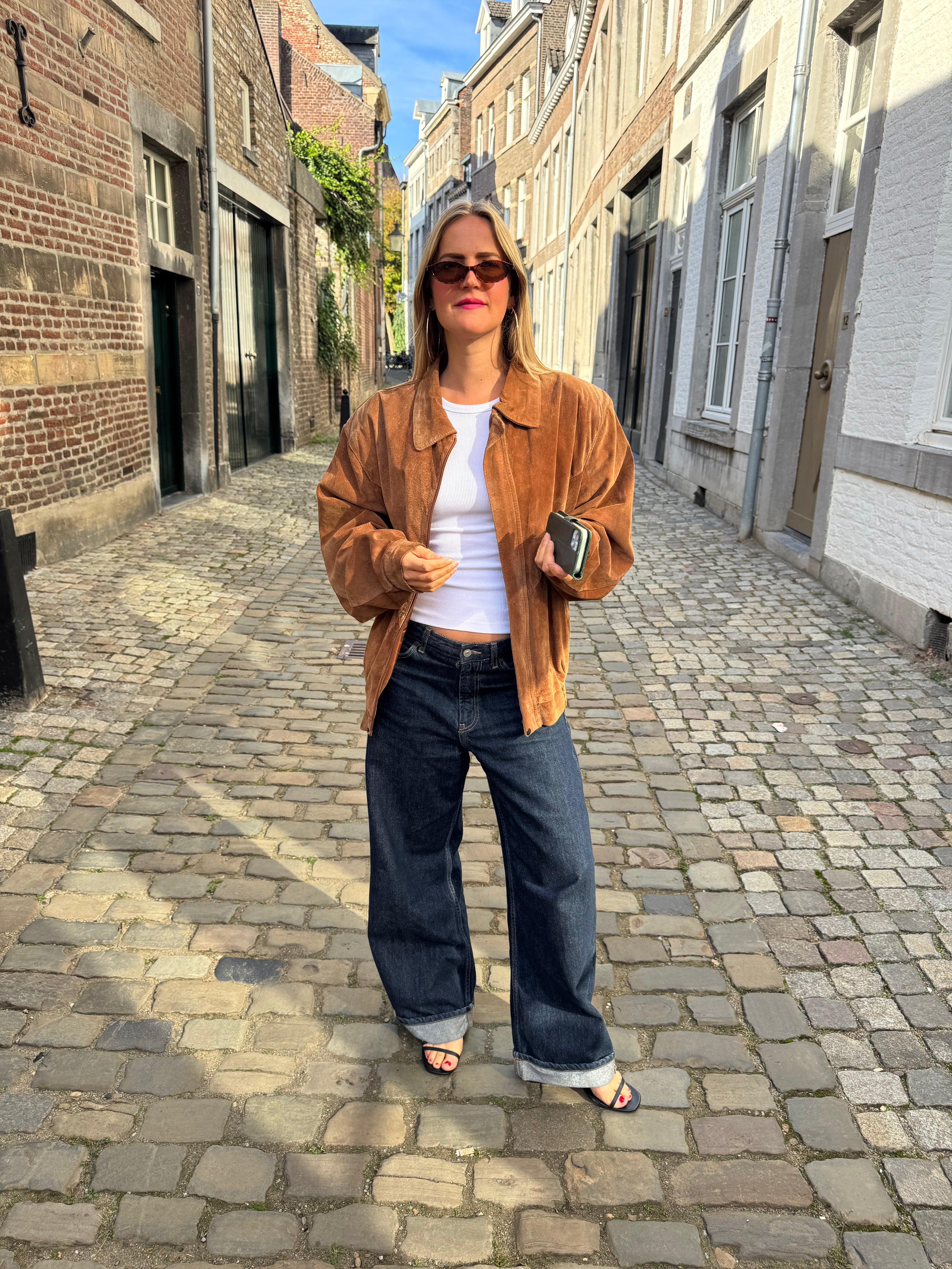 Camel Brown Vintage Bomber Jacket