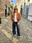 Camel Brown Vintage Bomber Jacket