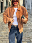 Camel Brown Vintage Bomber Jacket
