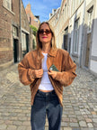 Camel Brown Vintage Bomber Jacket