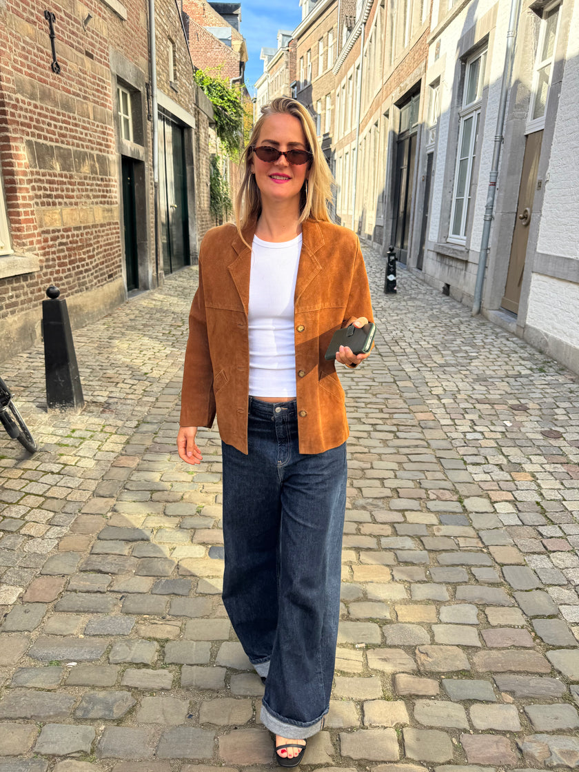 Camel Suede Vintage Jacket / Blazer