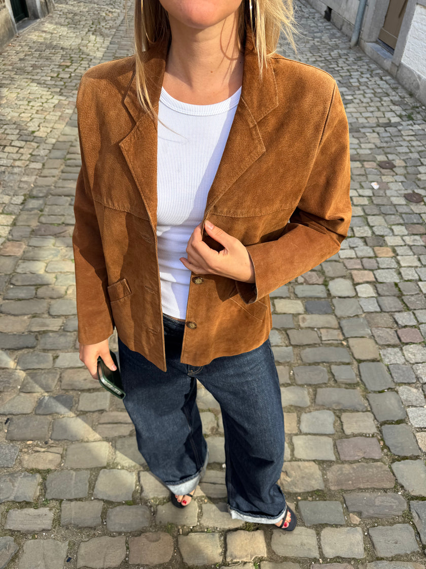 Camel Suede Vintage Jacket / Blazer
