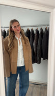 Beige Suede Oversized Vintage Jacket