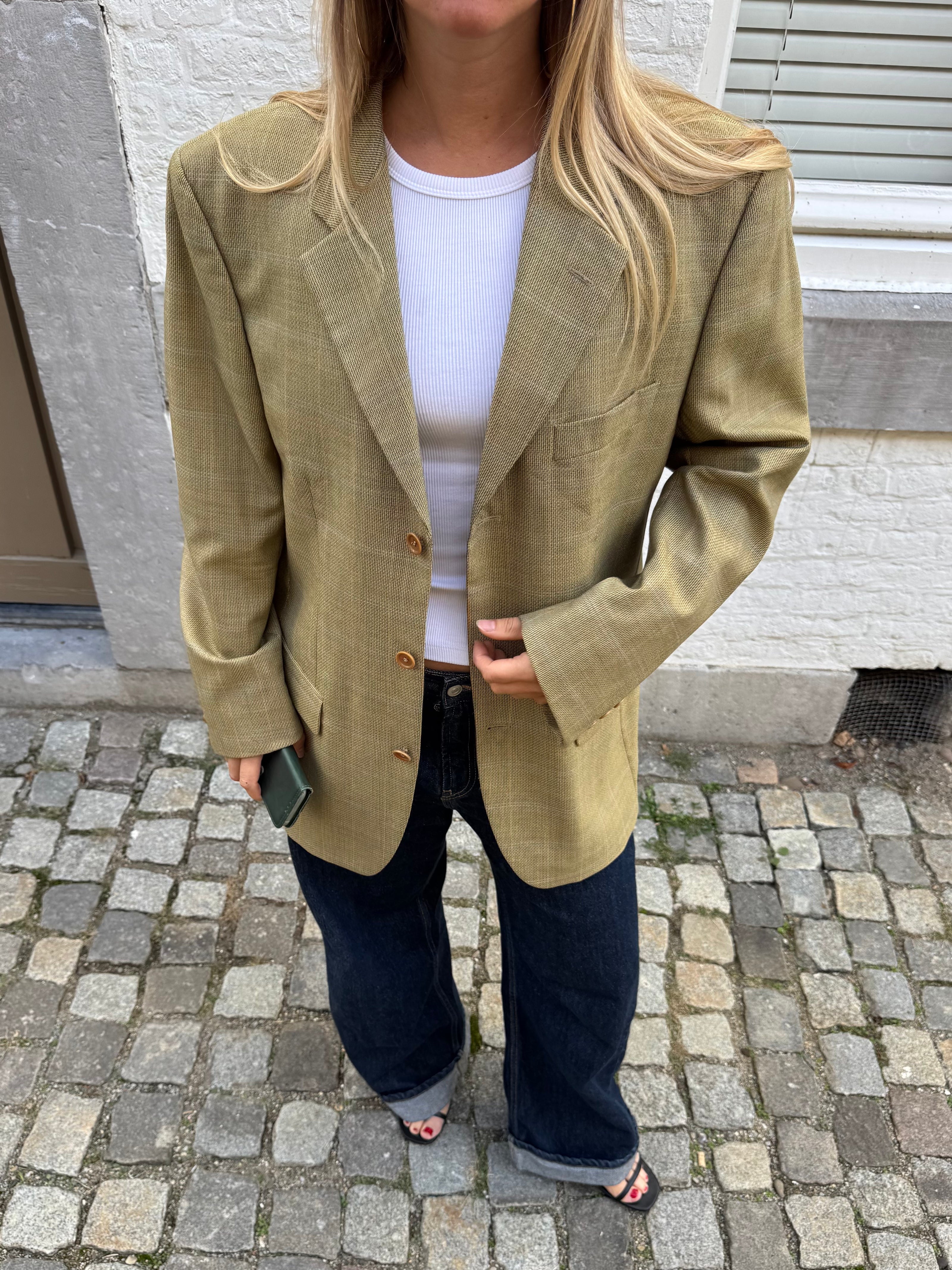 Light Khaki Oversized Vintage Blazer