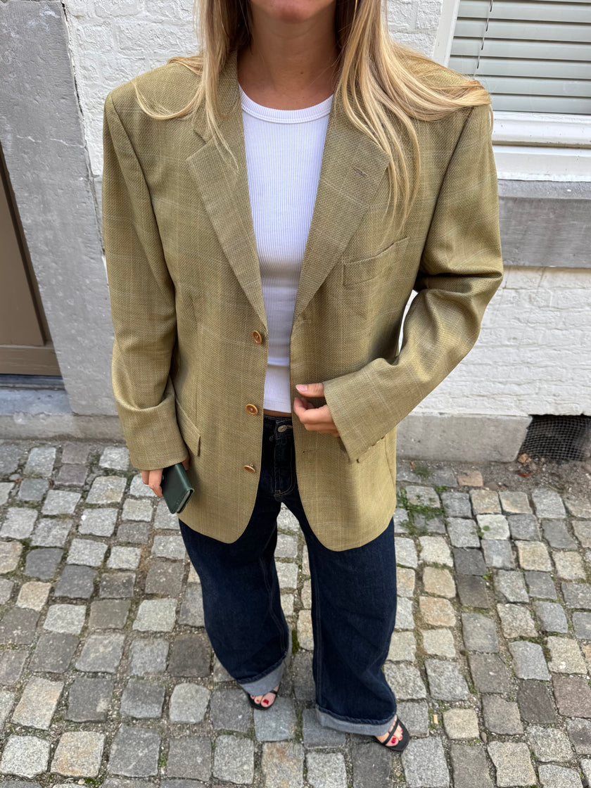 Light Khaki Oversized Vintage Blazer