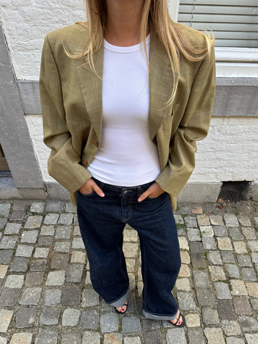 Light Khaki Oversized Vintage Blazer