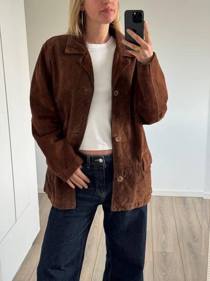 Vintage Brown / Camel Oversized Suede Jacket