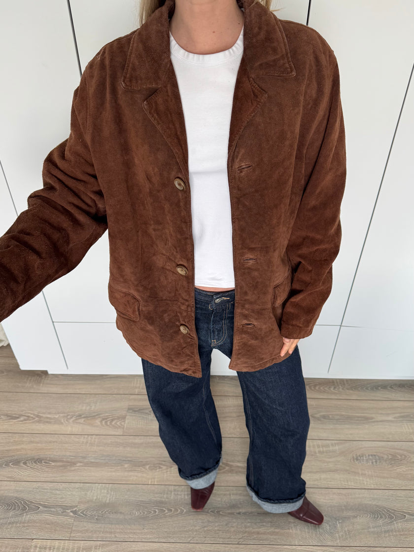 Vintage Brown / Camel Oversized Suede Jacket