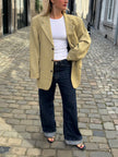 Yellow Beige Oversized Vintage Blazer