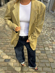 Yellow Beige Oversized Vintage Blazer