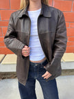 Oversized Brown Leather Vintage Jacket
