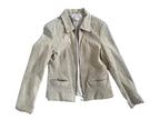 Light Beige Short Suede Vintage Jacket
