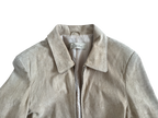 Light Beige Short Suede Vintage Jacket