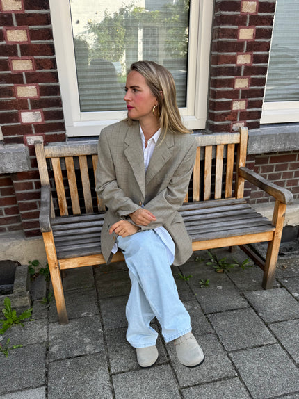 Light Grey Checked Vintage Blazer