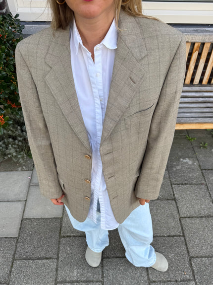 Light Grey Checked Vintage Blazer