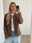 Oversized Light Brown Suede Vintage Jacket