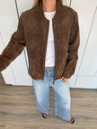 Oversized Light Brown Suede Vintage Jacket