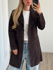 Dark Brown Long Suede Vintage Trenchcoat