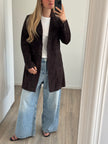 Dark Brown Long Suede Vintage Trenchcoat