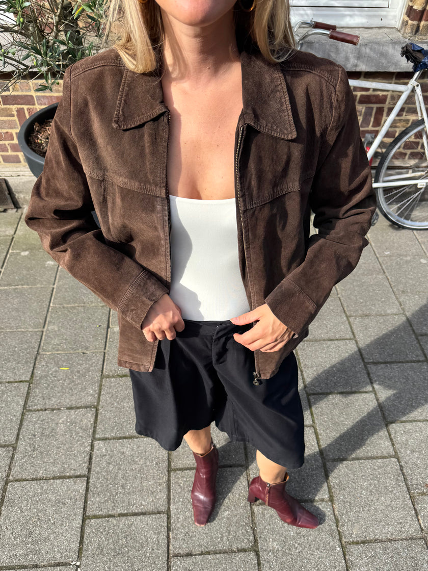 Dark Brown Suede Vintage Jacket