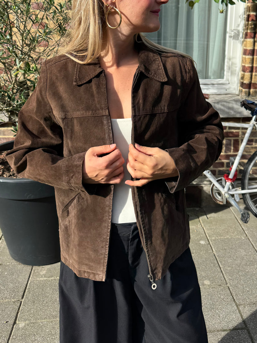 Dark Brown Suede Vintage Jacket